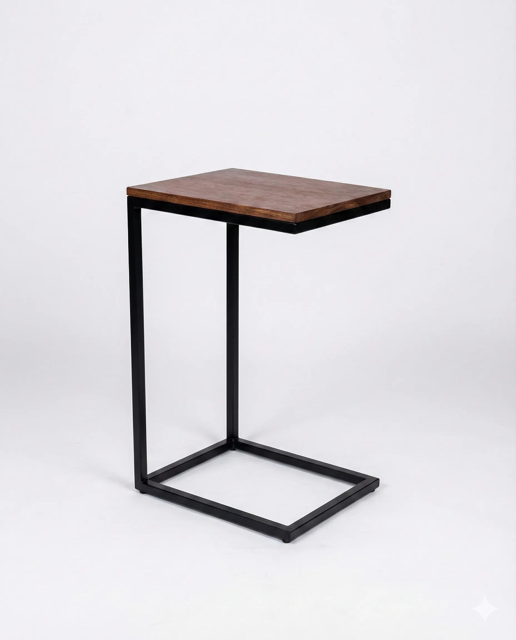 Mesa de Apoio em Aço Carbono com Tampo de Madeira