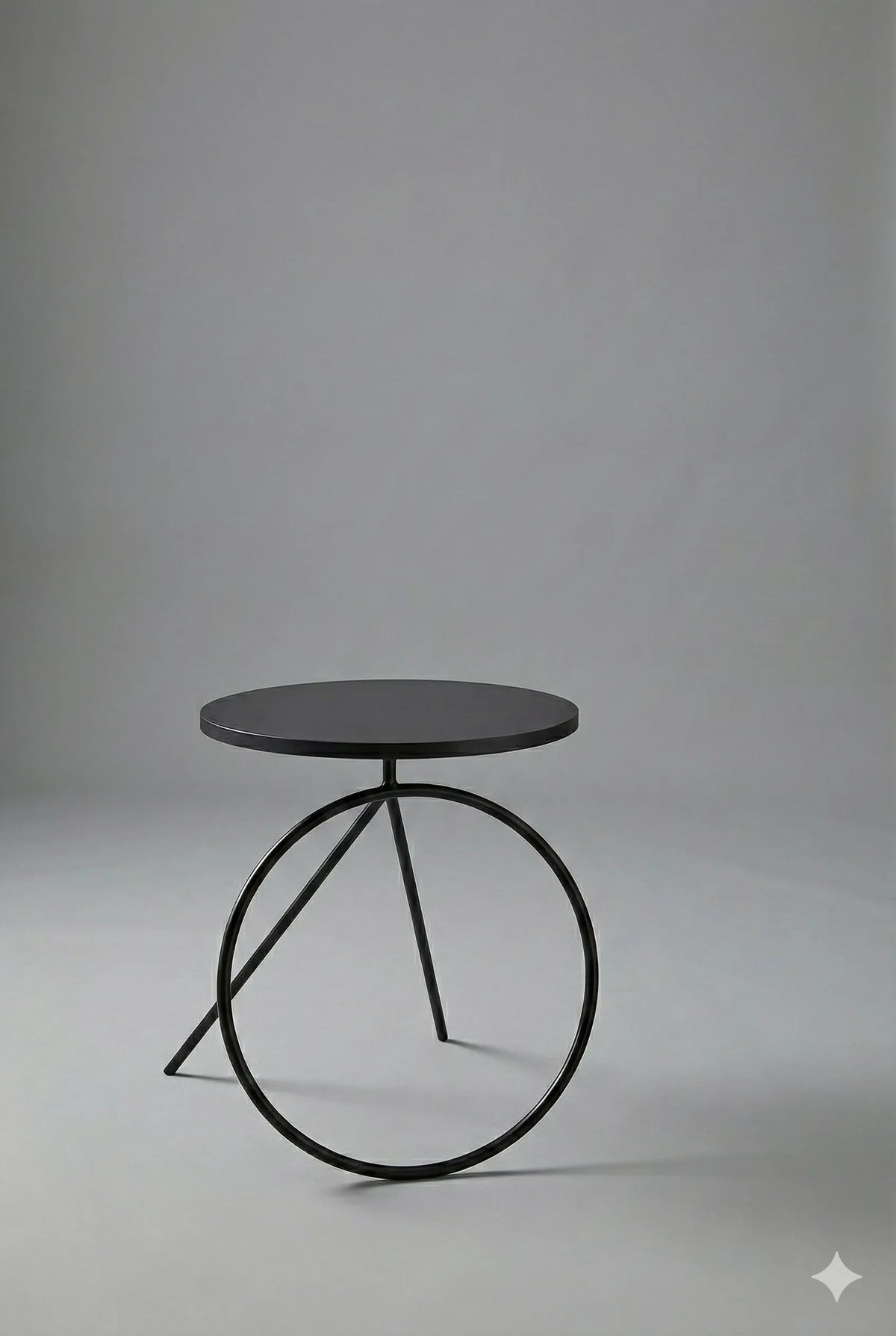 Mesa de Apoio Luxo Redonda em Aço Carbono