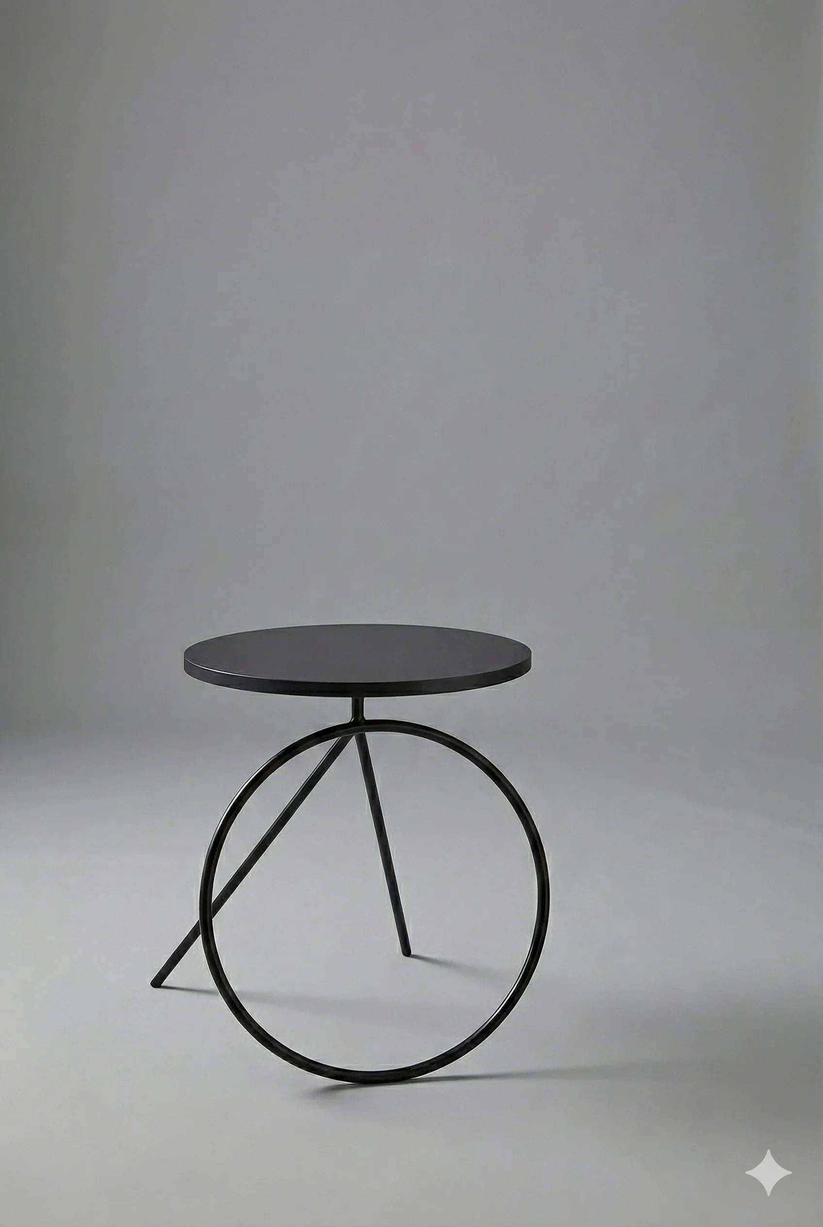 Mesa de Apoio Luxo Redonda em Aço Carbono