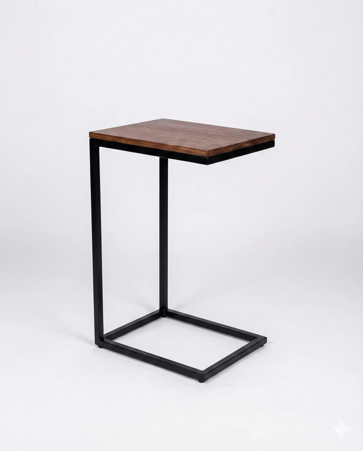 Mesa de Apoio em Aço Carbono com Tampo de Madeira